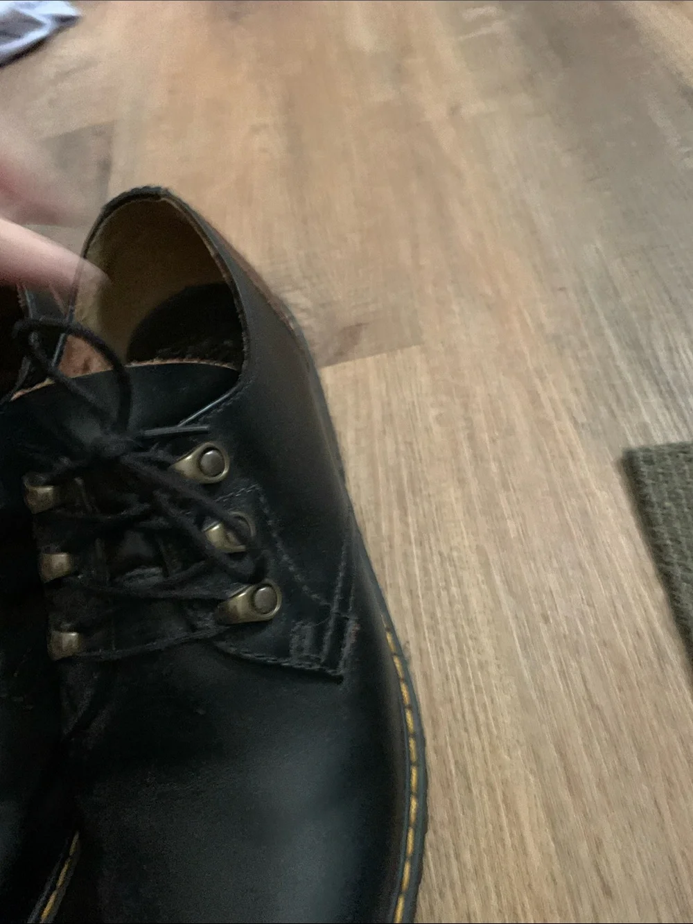 Dr. Martens Black Leather Platform Lace-Up Oxfords